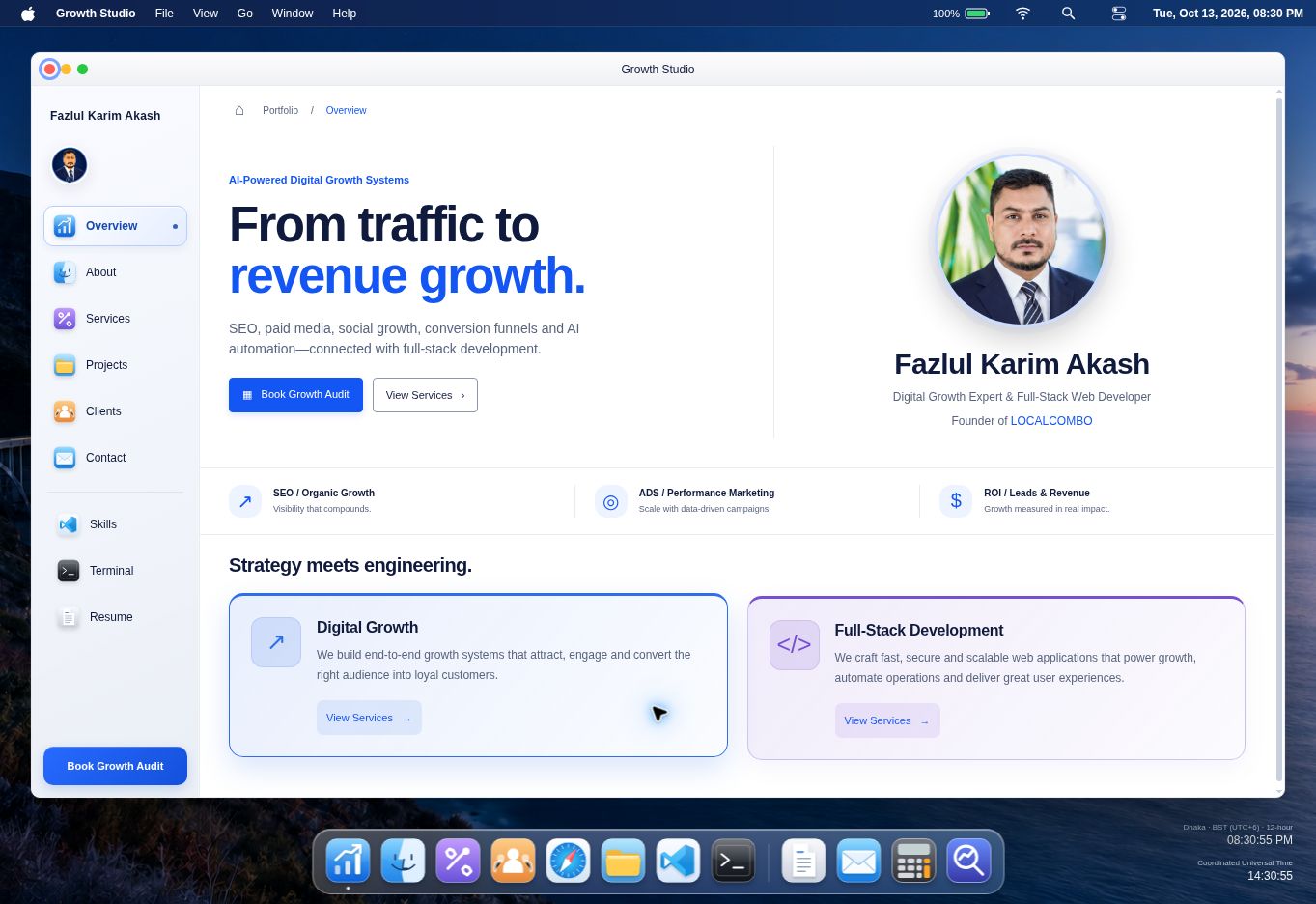 Developer OS — Interactive Portfolio & Custom CMS